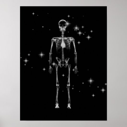Poster Squelette X-Ray Sparkling - B&W (Devant)