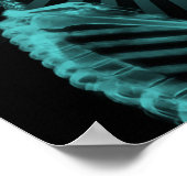 Poster Squelette X-Ray sur Megaphone - Turquoise (Coin)