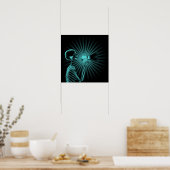 Poster Squelette X-Ray sur Megaphone - Turquoise (Cuisine)