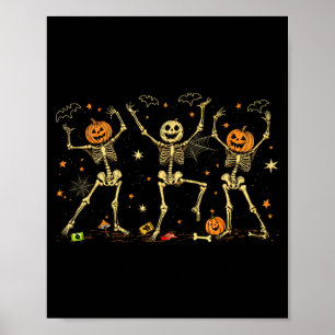 Poster Squelettes dansants Costume d'Halloween effrayant