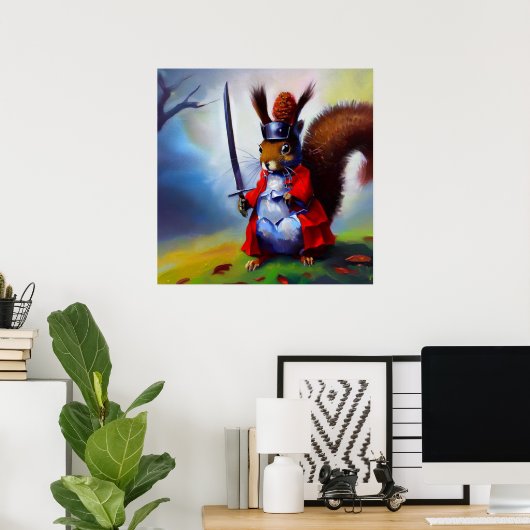Poster Squirrel Samurai (Bureau à domicile)