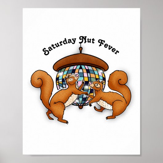 Poster Squirrels Disco Funny Party  (Devant)