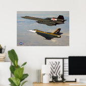 Poster SR-71 BLACKBIRD et F-16XL (Bureau à domicile)