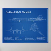 Poster SR-71 Blackbird - Plan directeur de l'avion AD (Devant)