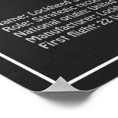 Poster SR-71 Blackbird - Plan directeur de l'avion PD (Coin)