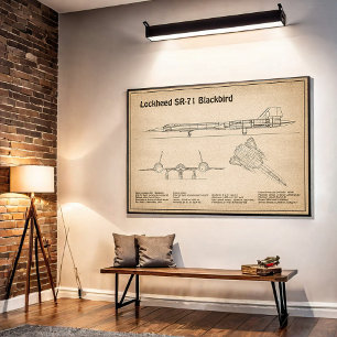 Poster SR-71 Blackbird - Plan directeur de l'avion SD