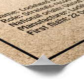 Poster SR-71 Blackbird - Plan directeur de l'avion SD (Coin)