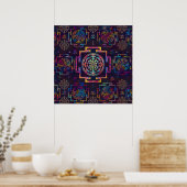 Poster Sri Yantra / Sri Chakra en couleur (Cuisine)