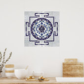 Poster Sri Yantra / Sri Chakra Gemstone et perle (Cuisine)