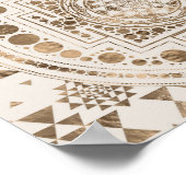 Poster Sri Yantra / Sri Chakra Pastel Gold (Coin)