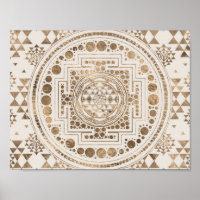 Sri Yantra / Sri Chakra Pastel Gold