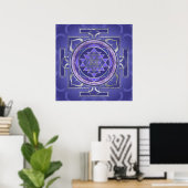 Poster Sri Yantra / Sri Chakra violet et argent (Bureau à domicile)