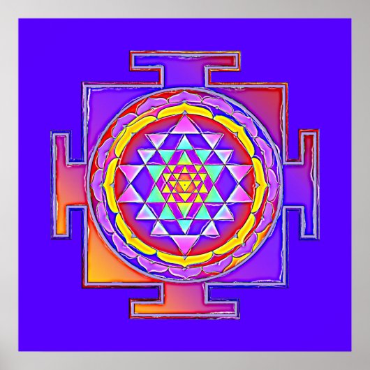 Poster Sri Yantra - Symbole hindouiste Design 1 (Devant)