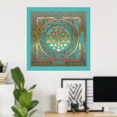 Poster SriYantra Yoga Méditation Symbole Saint Ind (Bureau à domicile)