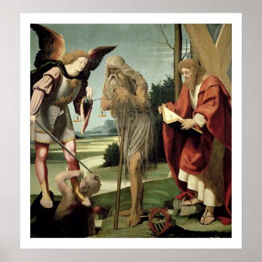 Poster SS. Michael, Andrew et Onuphrius (huile sur pannea (Devant)