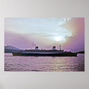 Poster SS Norvège ex SS France