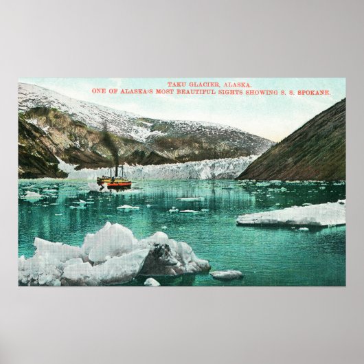 Poster SS Spokane Steamer Passage par Glacier (Devant)