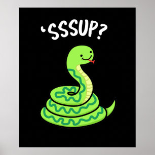 Poster Sssup Funny Hisser Snake Pun Dark BG