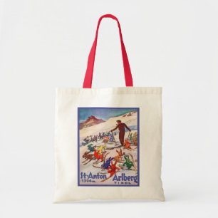 poster, St Anton, Arlberg, Tirol Tote Bag