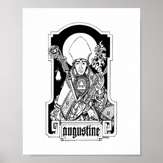 Poster St. Augustine de Hippo 8" x 10" Imprimer (Devant)