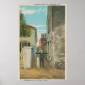 Poster St. Augustine, FL - Vue de Treasury Street & (Devant)