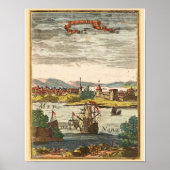 Poster St. Augustine Florida Antique 1686 Gravure (Devant)