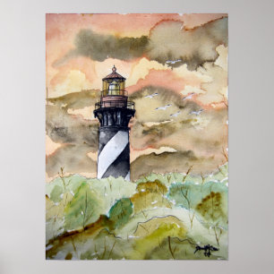 Poster St Augustine Florida lighthouse painting
