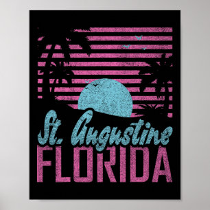 Poster St. Augustine Floride Fl Citron État Miami Vibes