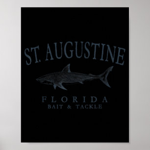 Poster St augustine floride requin rétro art pêche sur ar
