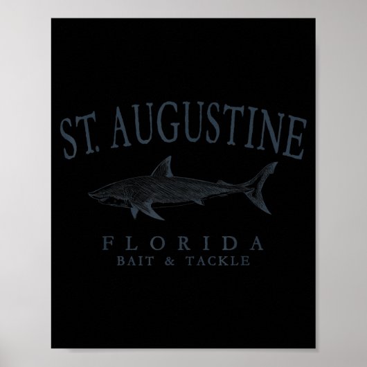 Poster St augustine floride requin rétro art pêche sur ar (Devant)