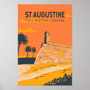 Poster St Augustine Floride Voyage Art Vintage