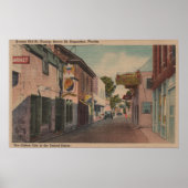 Poster St. Augustine, Floride - Vue sur St. George St. (Devant)