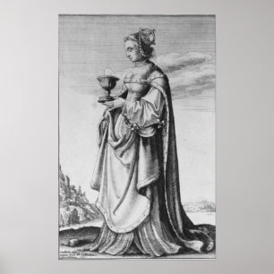 Poster St Barbara, gravée à l'eau-forte par Wenceslaus