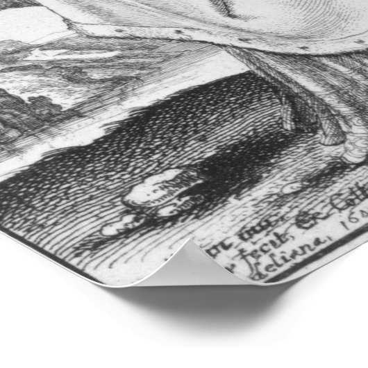 Poster St. Barbara, gravée par Wenceslaus Hollar, 1647 (Coin)