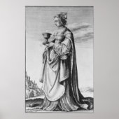 Poster St. Barbara, gravée par Wenceslaus Hollar, 1647 (Devant)