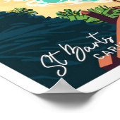 Poster St Barts Caribbean Art Travel Illustration Vintage (Coin)