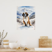 Poster St. Bernard - Art Chien Imprimer (Cuisine)