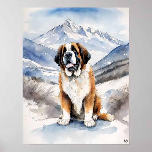 Poster St. Bernard - Art Chien Imprimer (Devant)