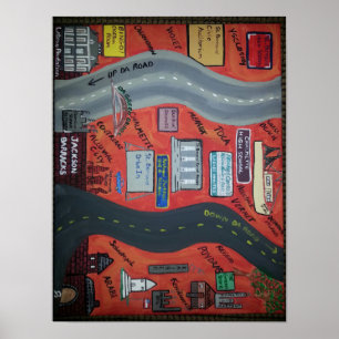 Poster St. Bernard LA "Up da road" & "Down da road"