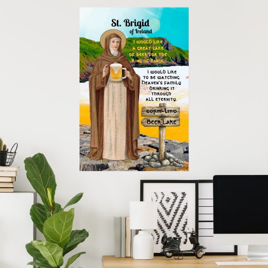 Poster St. Brigid of Ireland and Her Lake of Beer (Bureau à domicile)