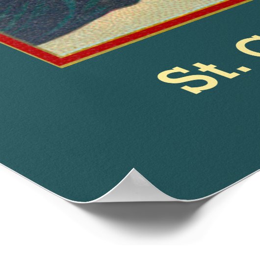 Poster St. Camillus prier avant un crucifix (M 020) (Coin)