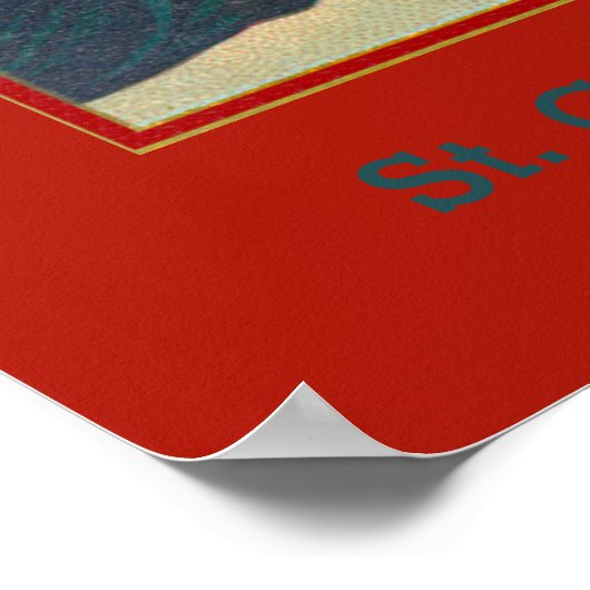 Poster St. Camillus prier avant un crucifix (M 020) (Coin)