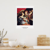 Poster St Cecilia Avec Un Ange Par Vouet Simon (Cuisine)