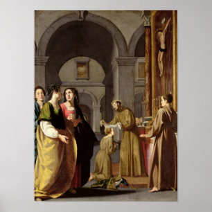 Poster St Clare recevant le voile de St Francis