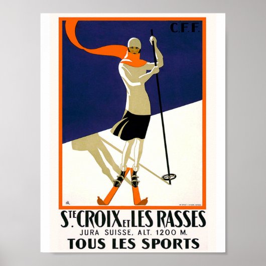 Poster St. Croix Suisse Ski Vintage (Devant)