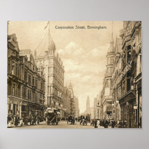 Poster St de société, cru de Birmingham, Angleterre