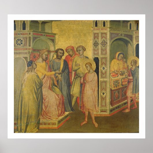 Poster St. Eligius avant le roi Clothar, vers 1365 (huile (Devant)