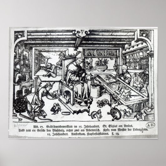 Poster St. Eligius comme orfèvre dans son atelier (Devant)
