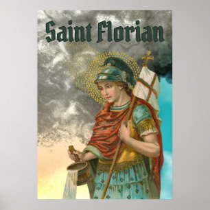 Poster St. Florian with Bucket (Smoke; M 019)