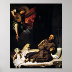 Poster St Francis of Assisi Angel Visitation